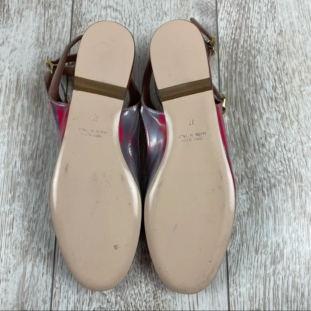 RED VALENTINO 37 unworn ankle strap leather flats - Picture 4 of 4